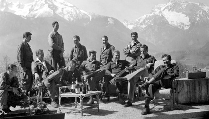 Easy Company celebrates at Hitler's Alpine hideout